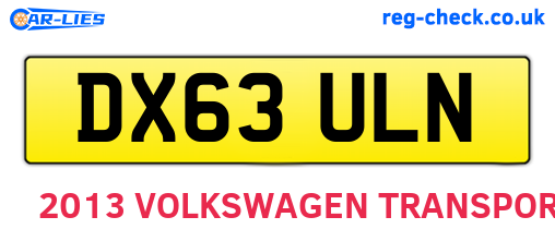 DX63ULN are the vehicle registration plates.