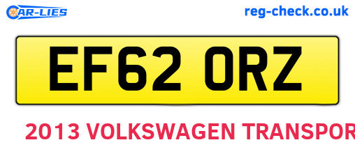 EF62ORZ are the vehicle registration plates.