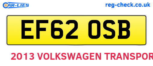 EF62OSB are the vehicle registration plates.