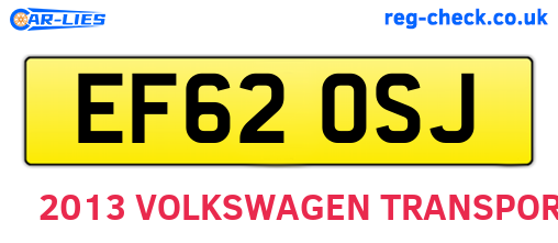 EF62OSJ are the vehicle registration plates.