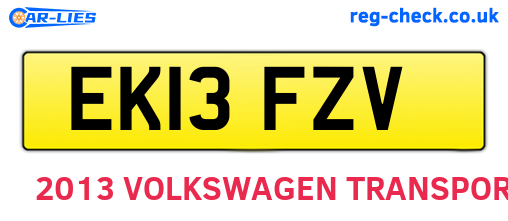EK13FZV are the vehicle registration plates.