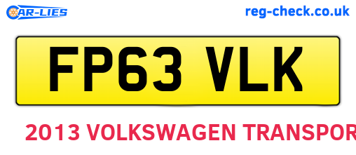 FP63VLK are the vehicle registration plates.