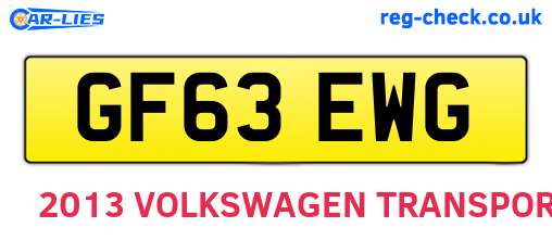 GF63EWG are the vehicle registration plates.
