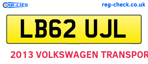 LB62UJL are the vehicle registration plates.