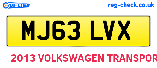 MJ63LVX are the vehicle registration plates.
