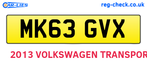 MK63GVX are the vehicle registration plates.