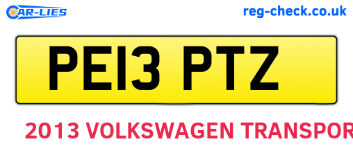 PE13PTZ are the vehicle registration plates.