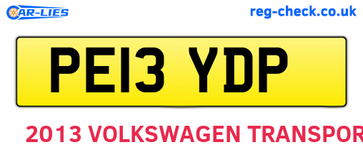 PE13YDP are the vehicle registration plates.