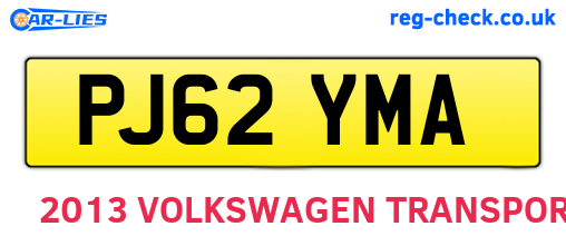 PJ62YMA are the vehicle registration plates.