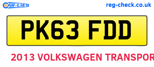 PK63FDD are the vehicle registration plates.