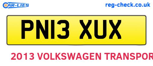 PN13XUX are the vehicle registration plates.