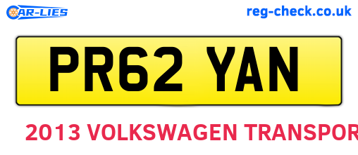 PR62YAN are the vehicle registration plates.