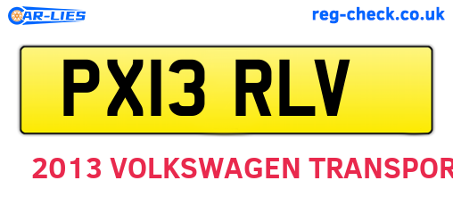 PX13RLV are the vehicle registration plates.