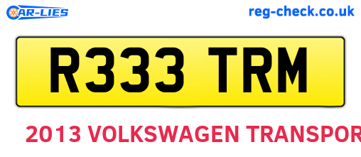 R333TRM are the vehicle registration plates.