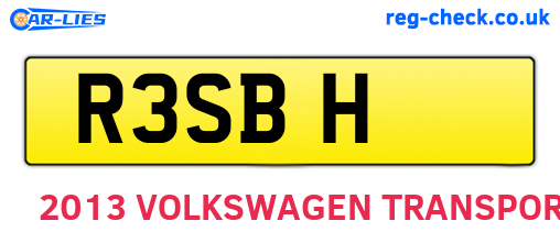 R3SBH are the vehicle registration plates.