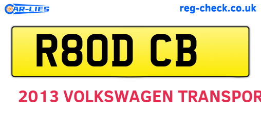 R80DCB are the vehicle registration plates.