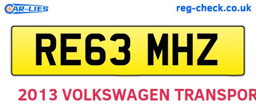 RE63MHZ are the vehicle registration plates.
