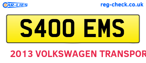 S400EMS are the vehicle registration plates.