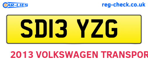 SD13YZG are the vehicle registration plates.