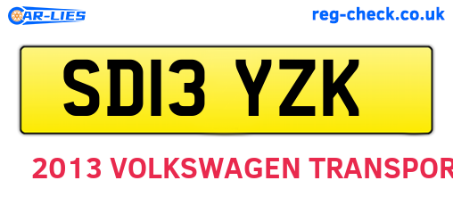 SD13YZK are the vehicle registration plates.