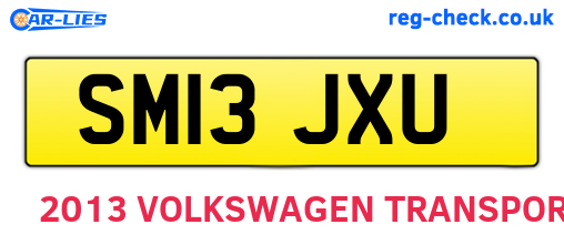 SM13JXU are the vehicle registration plates.