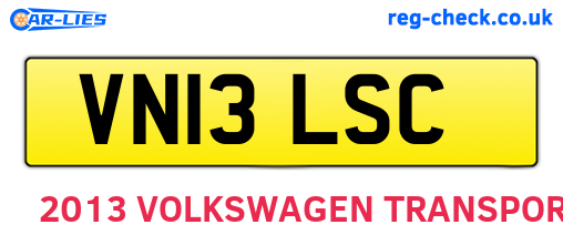 VN13LSC are the vehicle registration plates.
