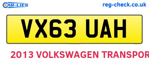 VX63UAH are the vehicle registration plates.