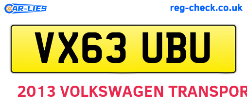 VX63UBU are the vehicle registration plates.
