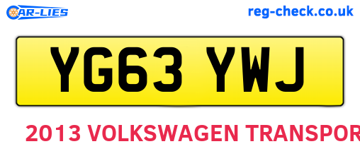 YG63YWJ are the vehicle registration plates.