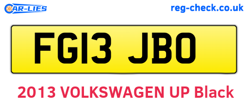 FG13JBO are the vehicle registration plates.