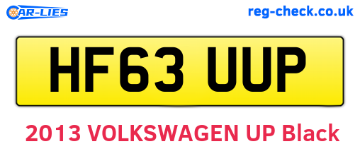 HF63UUP are the vehicle registration plates.