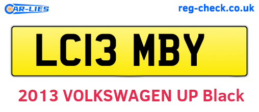 LC13MBY are the vehicle registration plates.
