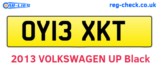OY13XKT are the vehicle registration plates.
