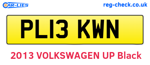 PL13KWN are the vehicle registration plates.