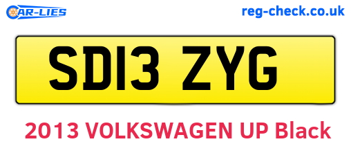 SD13ZYG are the vehicle registration plates.