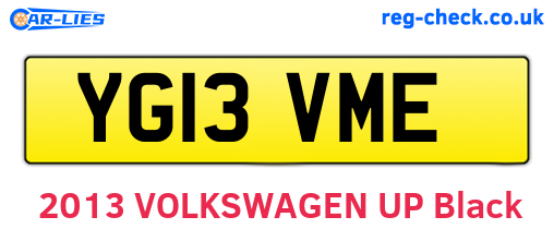 YG13VME are the vehicle registration plates.