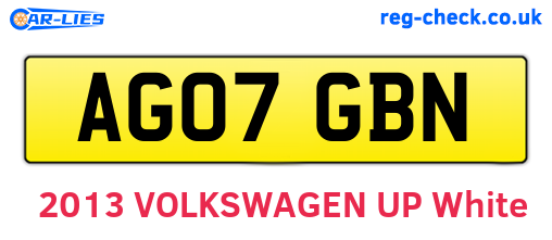 AG07GBN are the vehicle registration plates.