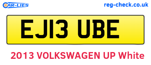 EJ13UBE are the vehicle registration plates.