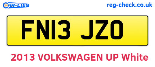 FN13JZO are the vehicle registration plates.