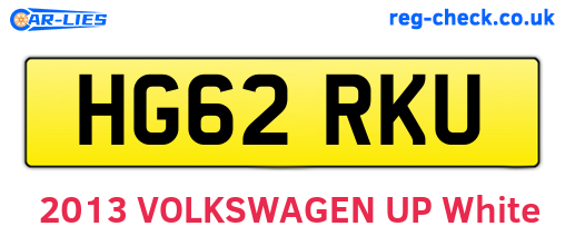 HG62RKU are the vehicle registration plates.