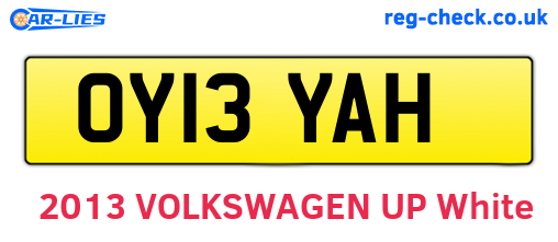 OY13YAH are the vehicle registration plates.