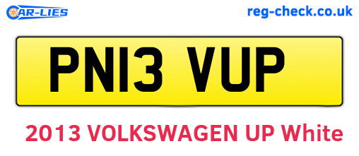 PN13VUP are the vehicle registration plates.