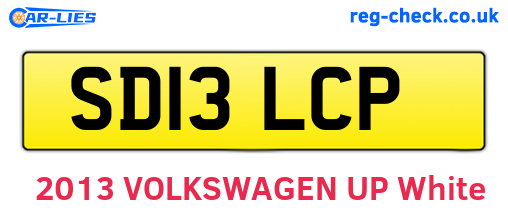 SD13LCP are the vehicle registration plates.