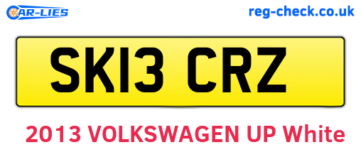 SK13CRZ are the vehicle registration plates.