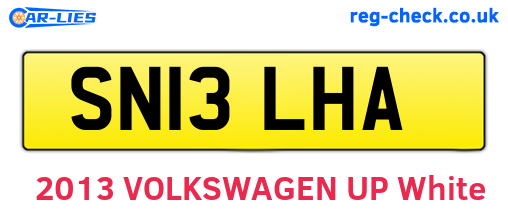 SN13LHA are the vehicle registration plates.