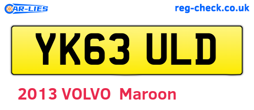 YK63ULD are the vehicle registration plates.