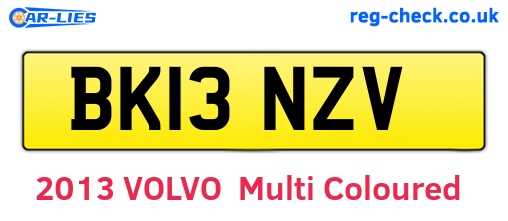 BK13NZV are the vehicle registration plates.