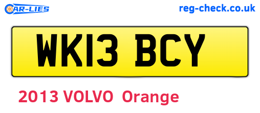 WK13BCY are the vehicle registration plates.