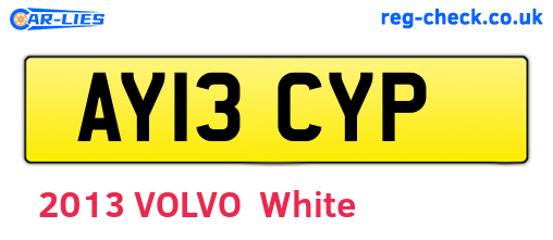 AY13CYP are the vehicle registration plates.