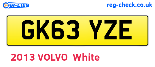 GK63YZE are the vehicle registration plates.